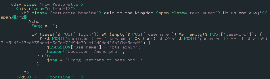 login creds